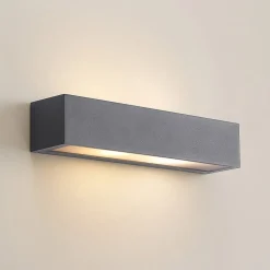 Wandlamp Arcchio Lengo, 38 cm, antraciet, E27, IP54