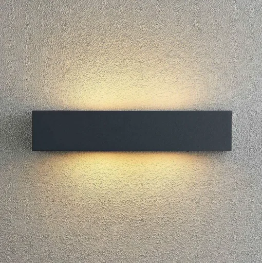 Wandlamp Arcchio Lengo, 38 cm, antraciet, E27, IP54
