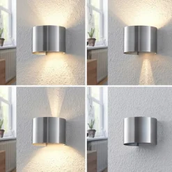 Wandlamp Arcchio Zuzana, rond, aluminiumkleurig, G9, 13 cm breed
