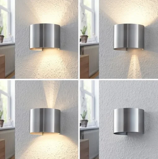 Wandlamp Arcchio Zuzana, rond, aluminiumkleurig, G9, 13 cm breed