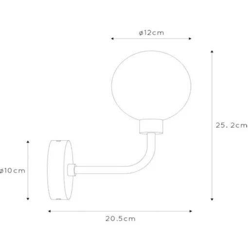 Wandlamp Berend van glas, hoogte 25,2 cm