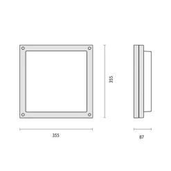 Wandlamp Bliz Square 40 3.000K grijs dimbaar