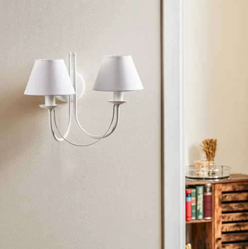 Wandlamp Bona, 2-lamps, wit