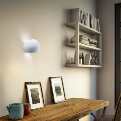 Wandlamp Bullet up/down van keramiek in wit