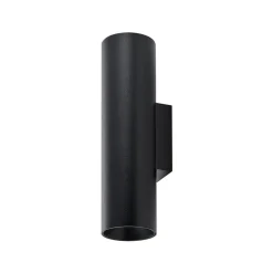 Wandlamp CAN, zwart, 2-lamps, hoogte 22 cm, metaal, GU10