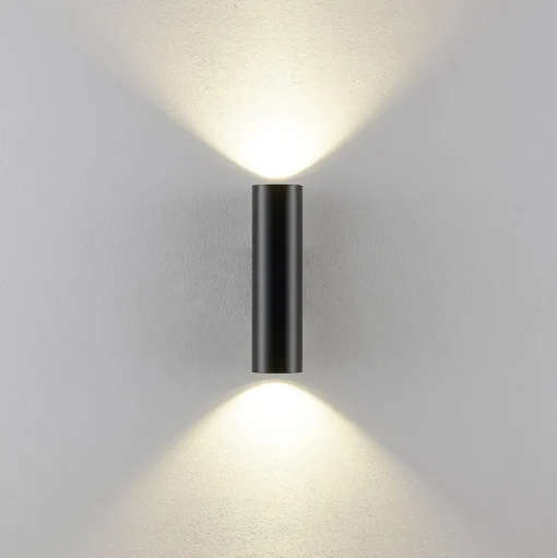 Wandlamp CAN, zwart, 2-lamps, hoogte 22 cm, metaal, GU10