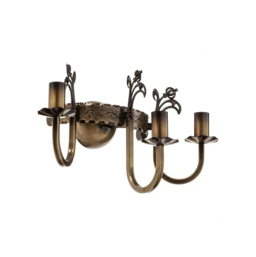 Wandlamp Castle licht gepatineerd 3-lamps