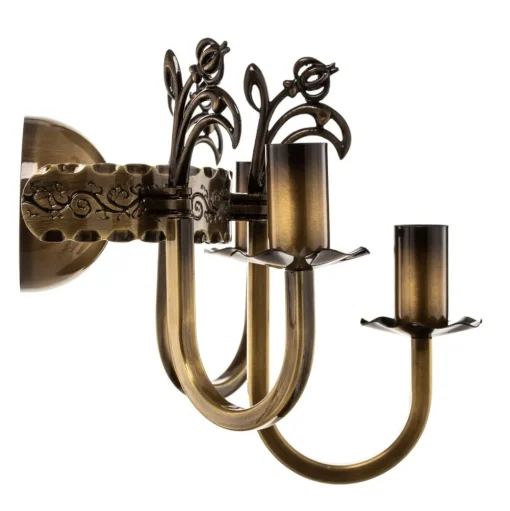 Wandlamp Castle licht gepatineerd 3-lamps