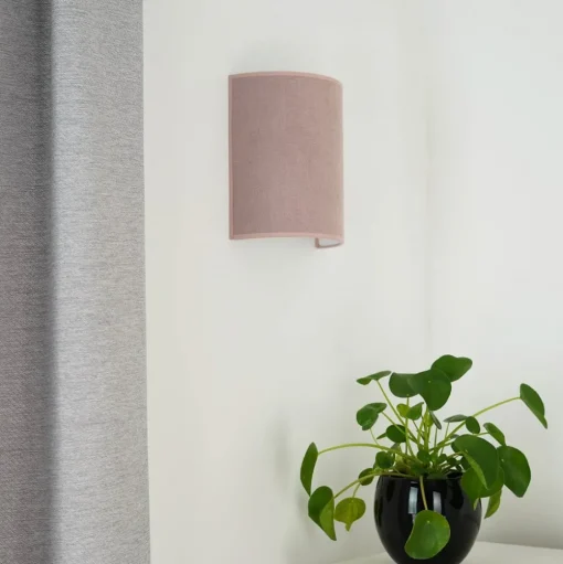 Wandlamp Celine, Soro, roze, stof, E27