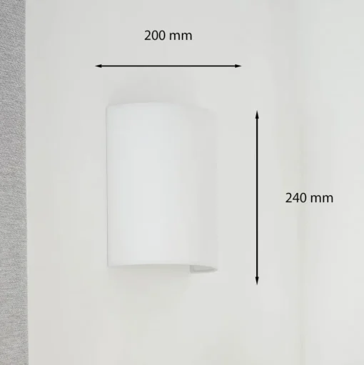 Wandlamp Celine, wit, stof, E27