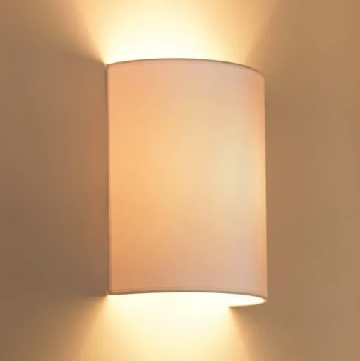 Wandlamp Celine, wit, stof, E27