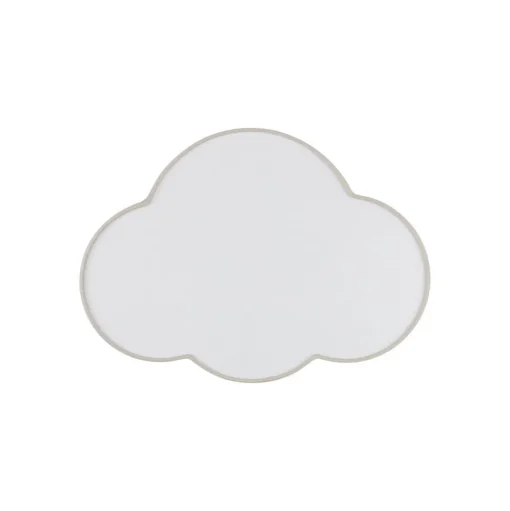 Wandlamp Cloud, beige, 43 cm breed, textiel, wolk, E27