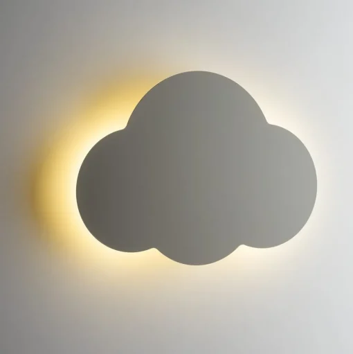 Wandlamp Cloud, beige, staal, indirect licht, 38 x 27 cm