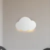 Wandlamp Cloud, wit, staal, indirect licht, 38 x 27 cm