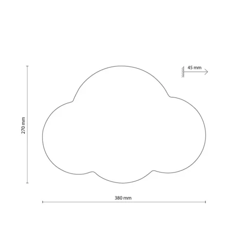 Wandlamp Cloud, wit, staal, indirect licht, 38 x 27 cm