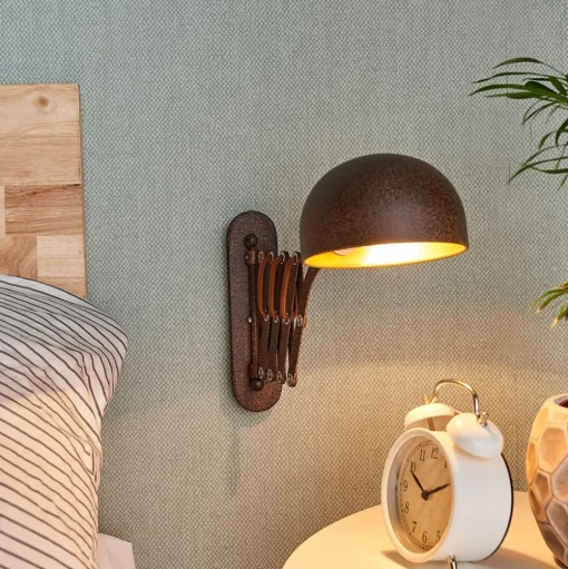 Wandlamp Curtis, roestkleurig, verstelbaar, 57 cm, E14