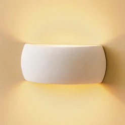 Wandlamp Curve up/down van wit keramiek