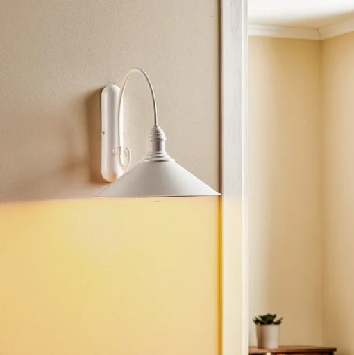Wandlamp Elmo, wit gelakt