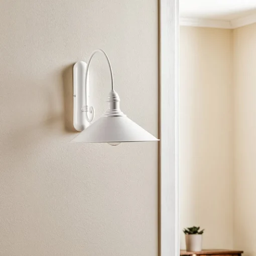 Wandlamp Elmo, wit gelakt