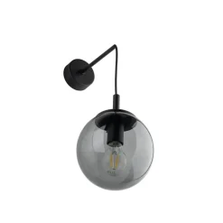 Wandlamp Esme, rookgrijs, hoogte 45 cm, glas, E27