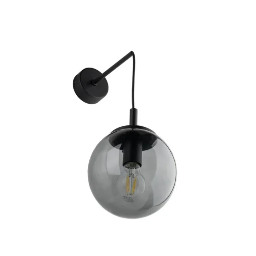 Wandlamp Esme, rookgrijs, hoogte 45 cm, glas, E27