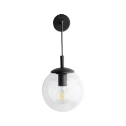 Wandlamp Esme, transparant, hoogte 45 cm, glas, E27