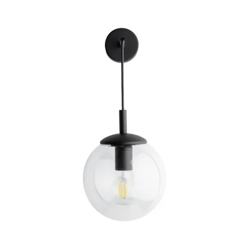 Wandlamp Esme, transparant, hoogte 45 cm, glas, E27