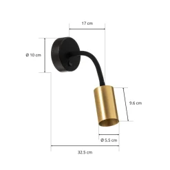 Wandlamp Eye Flex S, messing