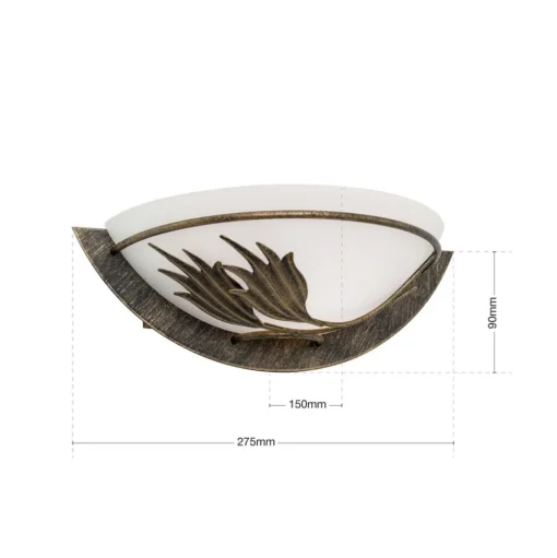 Wandlamp Fleur, goud antiek