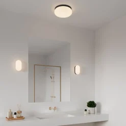 Wandlamp Foam in ovale vorm met IP44, zwart