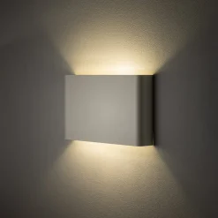 Wandlamp Haga, lichtgrijs, metaal, 25 cm breed, G9