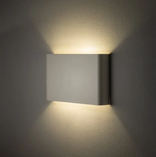 Wandlamp Haga, lichtgrijs, metaal, 25 cm breed, G9