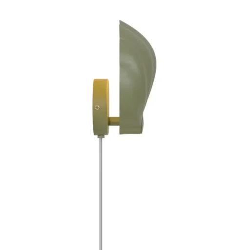 Wandlamp Konchi met kabel en stekker, groen