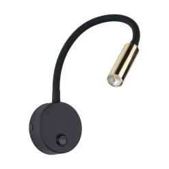 Wandlamp Lagos, zwart/goud, 45 cm, leeslamp, G9