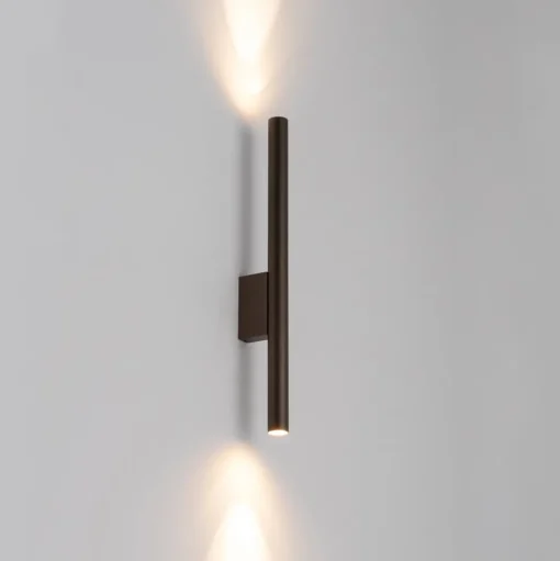 Wandlamp Laser, bruin, metaal, 40 cm hoog, G9