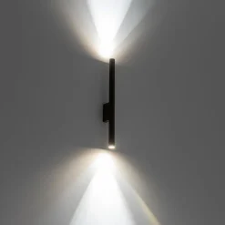 Wandlamp Laser, bruin, metaal, 40 cm hoog, G9