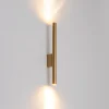 Wandlamp Laser, goudkleurig, metaal, 40 cm hoog, G9
