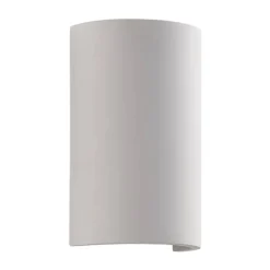 Wandlamp Lindby Colja, rond, hoogte 16 cm, gips, wit