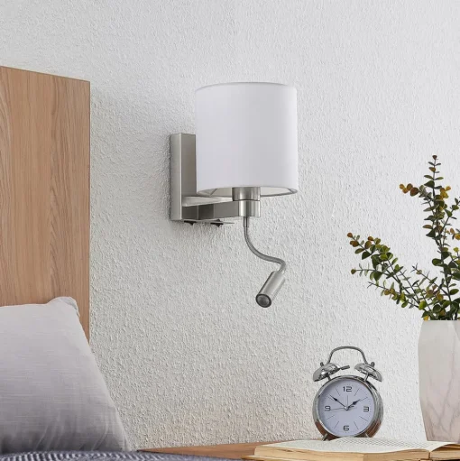 Wandlamp Lucande Brinja, 45 cm, draaibaar, leeslampje, E27