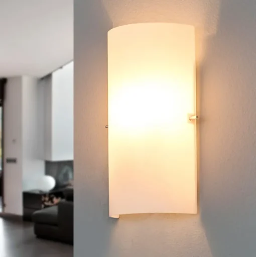 Wandlamp Lucande Sidra, hoogte 28 cm, glas, halfrond