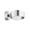 Wandlamp Mado, staal chroomkleurig, glas opaal, 1-lamp