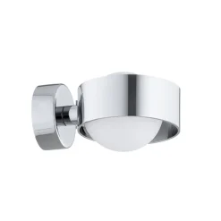 Wandlamp Mado, staal chroomkleurig, glas opaal, 1-lamp