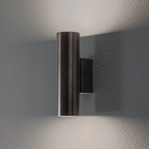 Wandlamp Marion Plus, zwart, GU10, staal, hoogte 18 cm