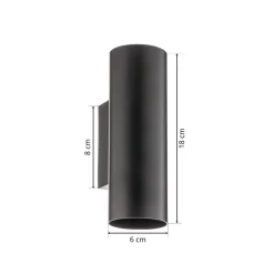 Wandlamp Marley 2-lamps zwart