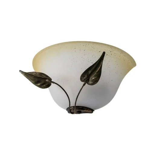 Wandlamp Mira, crème/brons, glas, 30 cm breed, E27