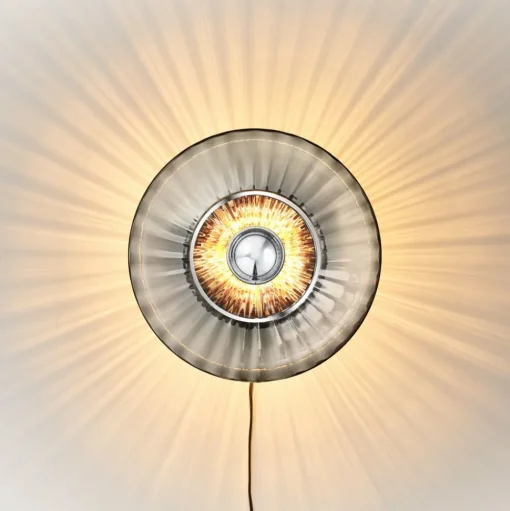 Wandlamp New Wave Optic, rookgrijs, Eyeball, stekker