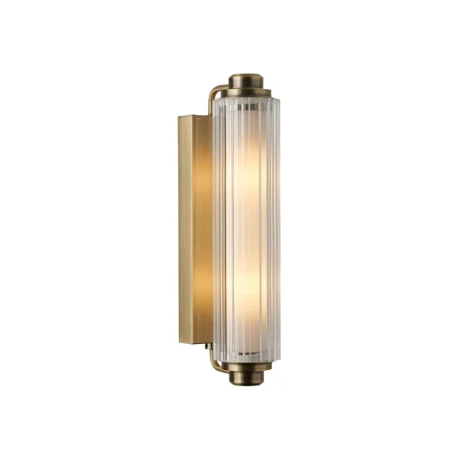Wandlamp Nimal Double, IP44, kunststof, metaal, messing