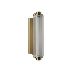 Wandlamp Nimal Double, IP44, kunststof, metaal, messing