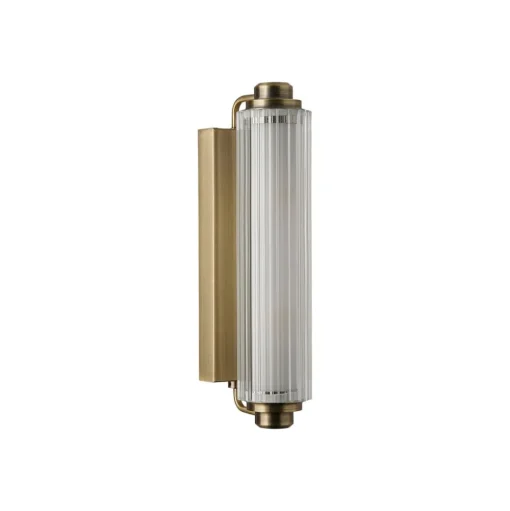 Wandlamp Nimal Double, IP44, kunststof, metaal, messing