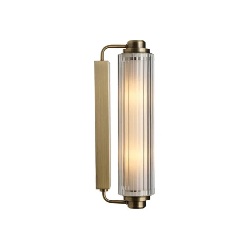 Wandlamp Nimal Double, IP44, kunststof, metaal, messing